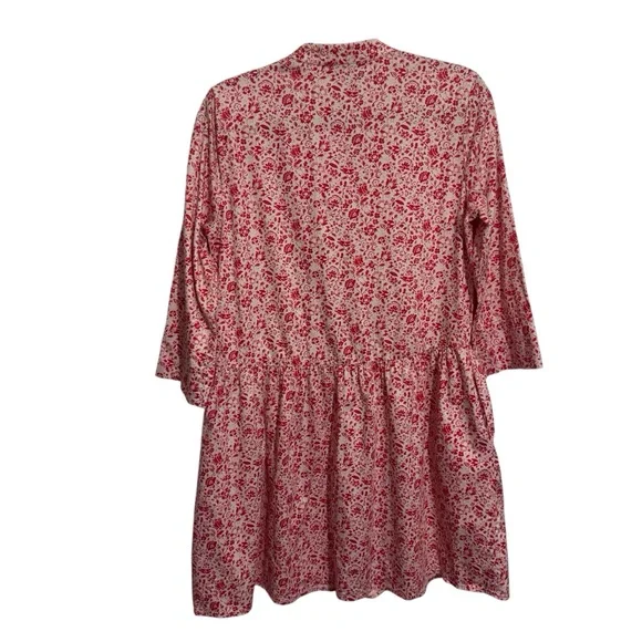 Tuckernuck Small Vermillion Ditsy Royal Shirt Dress Floral Boho Button Up - Picture 9 of 11